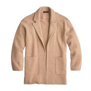 J.Crew Sophie Open-Front Sweater Blazer in Camel